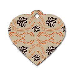 Folk Flowers Print Floral Pattern Ethnic Art Dog Tag Heart (two Sides) by Eskimos