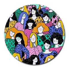 Women Round Mousepads