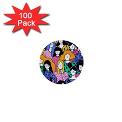 Women 1  Mini Buttons (100 Pack)  by Sparkle