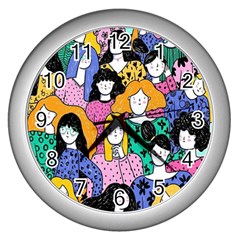 Women Wall Clock (Silver)