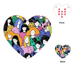 Women Playing Cards Single Design (Heart)