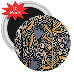 Floral 3  Magnets (10 Pack)  by Sparkle