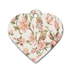 Floral Dog Tag Heart (One Side)