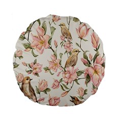 Floral Standard 15  Premium Flano Round Cushions