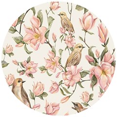 Floral Wooden Puzzle Round