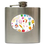 Summer-fair-food-goldfish Copy Copy Hip Flask (6 oz) Front