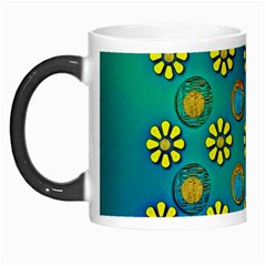 Yellow And Blue Proud Blooming Flowers Morph Mug by pepitasart