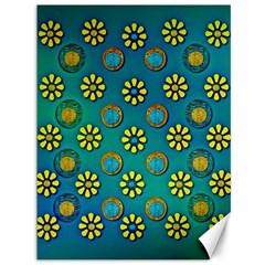 Yellow And Blue Proud Blooming Flowers Canvas 36  X 48  by pepitasart