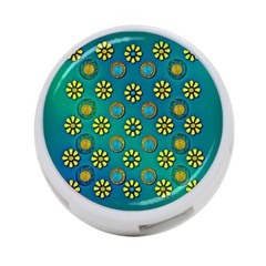 Yellow And Blue Proud Blooming Flowers 4-port Usb Hub (two Sides) by pepitasart