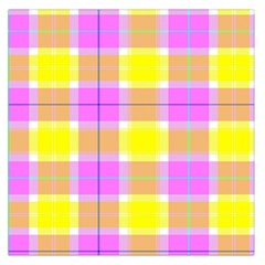 Pink Tartan-8 Large Satin Scarf (Square)