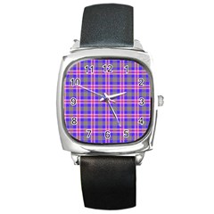 Tartan Purple Square Metal Watch by tartantotartanspink2