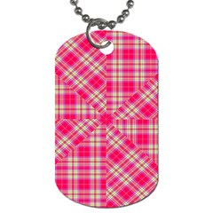 Pink Tartan-10 Dog Tag (two Sides)