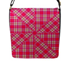 Pink Tartan-10 Flap Closure Messenger Bag (l) by tartantotartanspink2