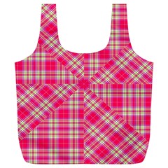 Pink Tartan-10 Full Print Recycle Bag (xl) by tartantotartanspink2