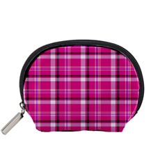 Pink Tartan-9 Accessory Pouch (small) by tartantotartanspink2