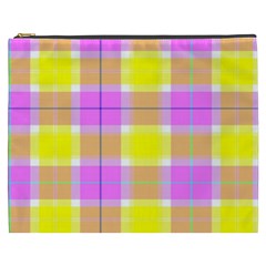 Pink Tartan-8 Cosmetic Bag (XXXL)