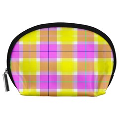 Pink Tartan-8 Accessory Pouch (large) by tartantotartanspink2