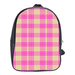 Pink Tartan 4 School Bag (Large)