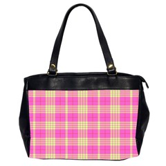 Pink Tartan 4 Oversize Office Handbag (2 Sides)