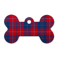 Galloway Red Modern Tartan Dog Tag Bone (two Sides) by tartantotartansred2