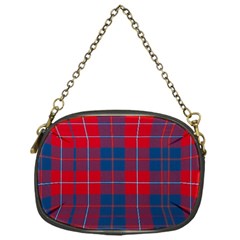 Galloway Red Modern Tartan Chain Purse (one Side)