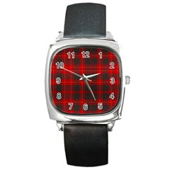 Cameron Clan Modern Tartan Square Metal Watch by tartantotartansred2