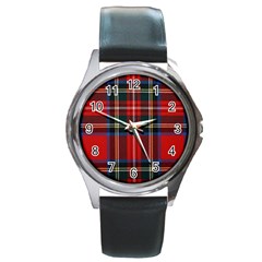 Stewart Royal Modern Tartan Round Metal Watch by tartantotartansred2