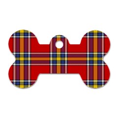 Tartan Pattern 40 Dog Tag Bone (two Sides) by tartantotartansreddesign2