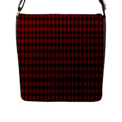 Tartan Red Flap Closure Messenger Bag (L)