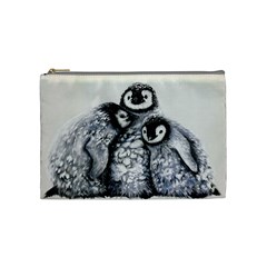 3 Penguin Chicks  Cosmetic Bag (medium) by ArtByThree