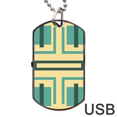 Abstract Pattern Geometric Backgrounds   Dog Tag Usb Flash (two Sides) by Eskimos
