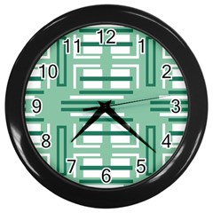 Abstract Pattern Geometric Backgrounds   Wall Clock (black) by Eskimos