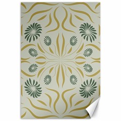 Floral Folk Damask Pattern Fantasy Flowers  Canvas 12  X 18  by Eskimos