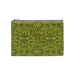 Floral Folk Damask Pattern Fantasy Flowers  Cosmetic Bag (medium) by Eskimos