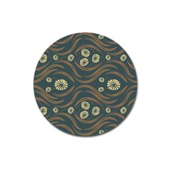 Folk Flowers Print Floral Pattern Ethnic Art Magnet 3  (round) by Eskimos