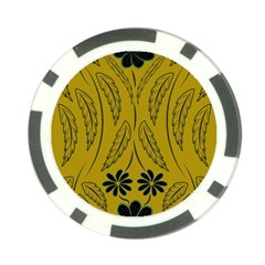 Folk Flowers Print Floral Pattern Ethnic Art Poker Chip Card Guard