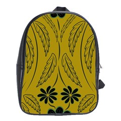 Folk Flowers Print Floral Pattern Ethnic Art School Bag (xl)