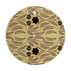 Folk Flowers Print Floral Pattern Ethnic Art Round Ornament (two Sides)