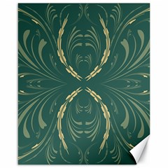 Floral Folk Damask Pattern Fantasy Flowers  Canvas 16  X 20 