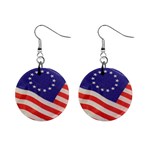 Betsy Ross American Flag Mini Button Earrings