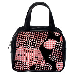 Abstrait Effet Formes Noir/rose Classic Handbag (one Side) by kcreatif