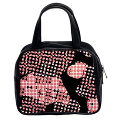 Abstrait Effet Formes Noir/rose Classic Handbag (two Sides) by kcreatif