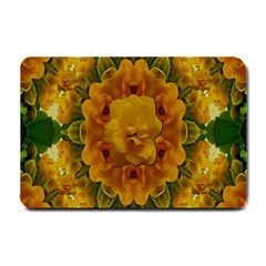 Tropical Spring Rose Flowers In A Good Mood Decorative Small Doormat  by pepitasart