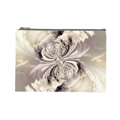 Fractal Feathers Cosmetic Bag (large) by MRNStudios