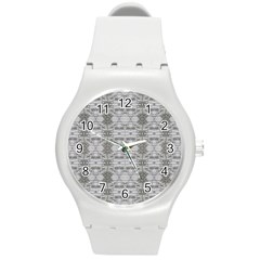 Nature Collage Seamless Pattern Round Plastic Sport Watch (m) by dflcprintsclothing