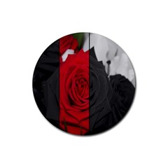 Roses Rouge Fleurs Rubber Coaster (round) by kcreatif