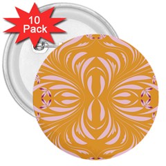 Folk Flowers Print Floral Pattern Ethnic Art 3  Buttons (10 Pack) 