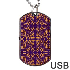 Folk Flowers Print Floral Pattern Ethnic Art Dog Tag Usb Flash (one Side) by Eskimos