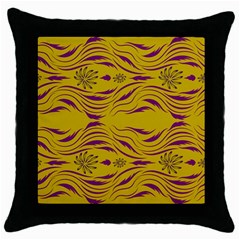  Folk Flowers Print Floral Pattern Ethnic Art Throw Pillow Case (black) by Eskimos