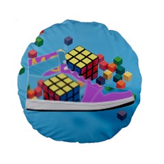 Floating-cubes-on-blue Backgrounderaser 20220422 203144521 Backgrounderaser 20220422 203216276 Standard 15  Premium Round Cushions